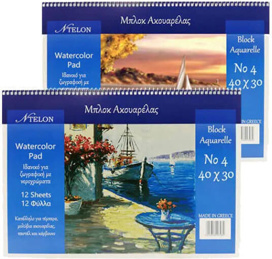Matalon Aquarellblock Ntelon No4 30x40cm 12 Blätter (Μiverse Designs)