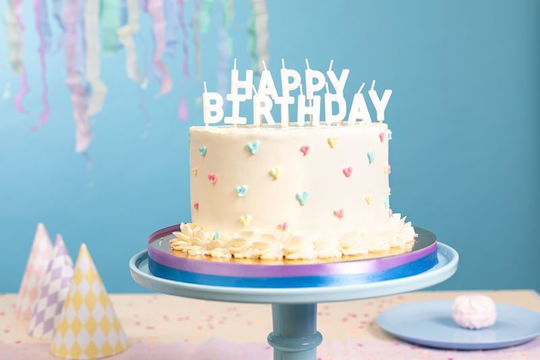 PartyDeco Weiße Kerzen Happy Birthday