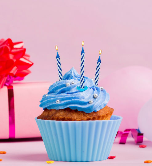 Widmann Birthday Candle Happy Birthday in Blue Color 08101