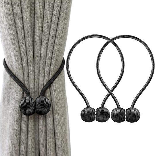 Tie-Back Magnetic din Metal Negru 1buc