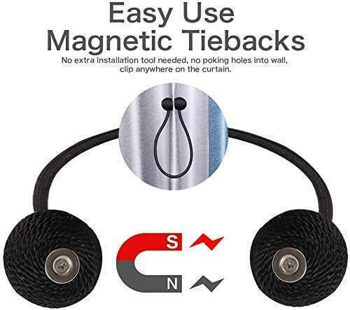 Tie-Back Magnetic din Metal Negru 1buc