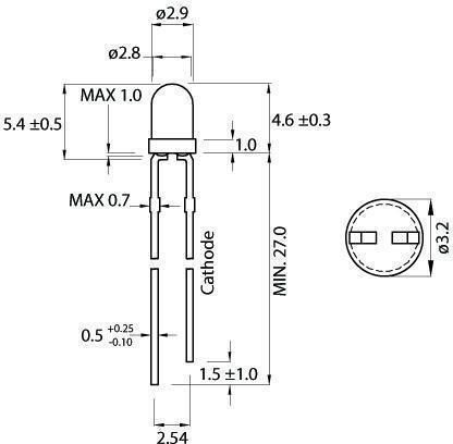LED 3мм Оранжев 30mcd 40° Насипно L7104nd Kgb Бройки:100 01.020.0136