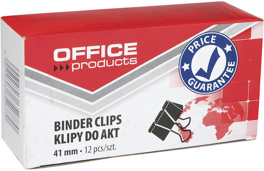 Office Point Клипове Метални 41mm Черни 12бр
