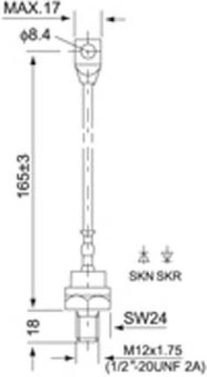ZNL Rectifier Diode 1200V and 130A 01.011.0157