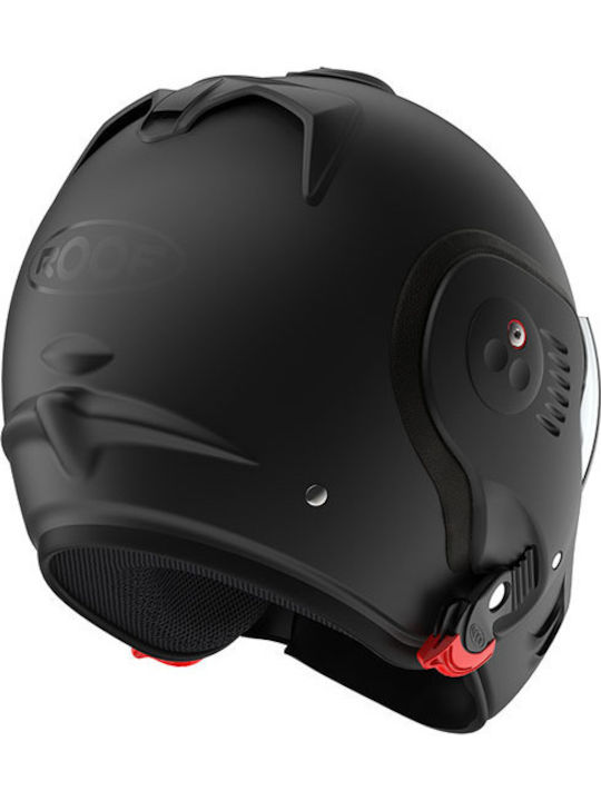 Roof Boxer Alpha Black Matt Motorcycle Helmet Flip-Up ECE 22.06