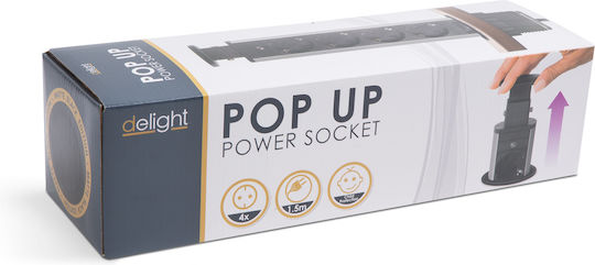 Hidden Electric Distributor 4 Sockets Glossy Black Delight