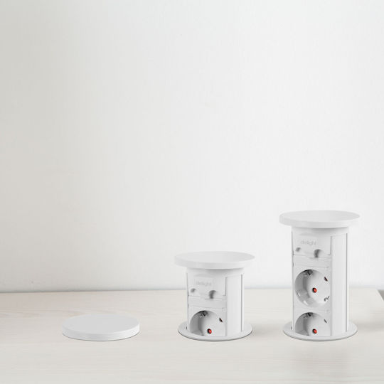Motorized Hidden Power Strip White Delight