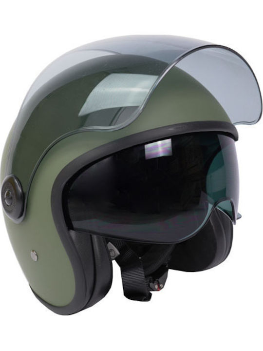 ByCity The City Matt Green Motorcycle Helmet Jet ECE 22.06 with Sunvisor