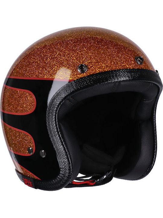 13 1/2 Magazine Skull Bucket Superior metal flake Κράνος Μηχανής Jet ECE 22.06