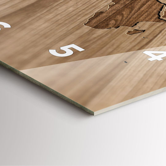 Tulup Αθόρυβο Ρολόι Τοίχου Γυάλινο Καφέ 30x30cm