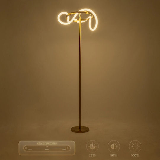 kelvo Glow LED Stehleuchte H160xB45cm. mit Einstellbarem Weißem Licht 3000lm Gold