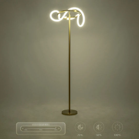 kelvo Glow LED Stehleuchte H160xB45cm. mit Einstellbarem Weißem Licht 3000lm Gold