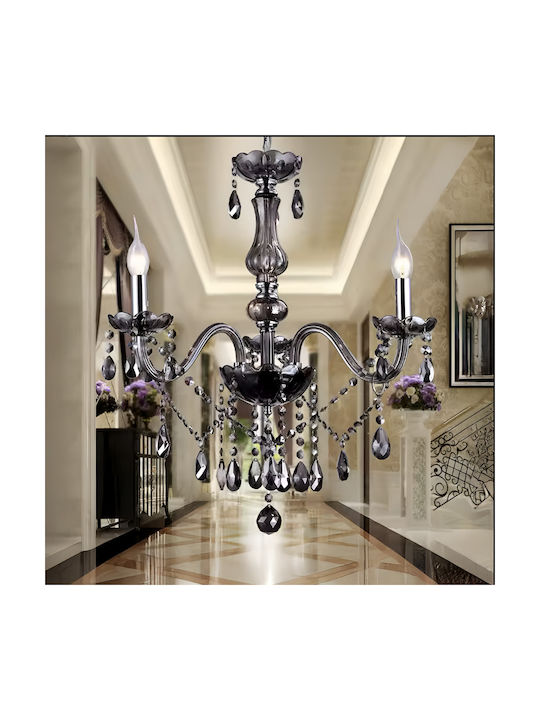 Alista Home Πολυέλαιος Ø48cm με Κρύσταλλα Μαύρος Alista Home Πολυέλαιος Ø48cm με Κρύσταλλα Μαύρος