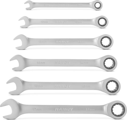 Deutsche Polygon-Schlüssel Set Fixierter Ratschenring 6 Stücke 8,10,13,14,15,17 mm