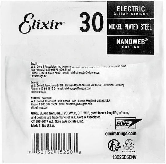 Elixir Nanoweb Μονή Χορδή Nickel Plated Steel Λαούτου 30" Ball End