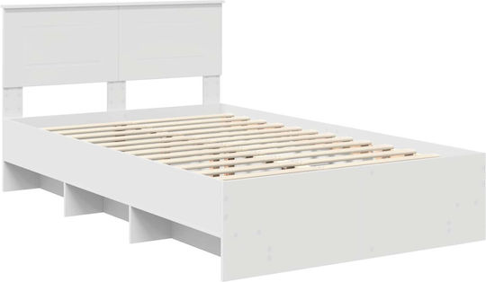 Doppelbett Aus Holz Weiß Für Die Matratze 137x203cm