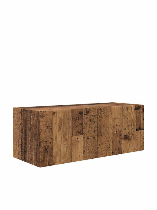 Living Room TV Unit with Lighting Old Wood L78.5xW30xH29.5cm