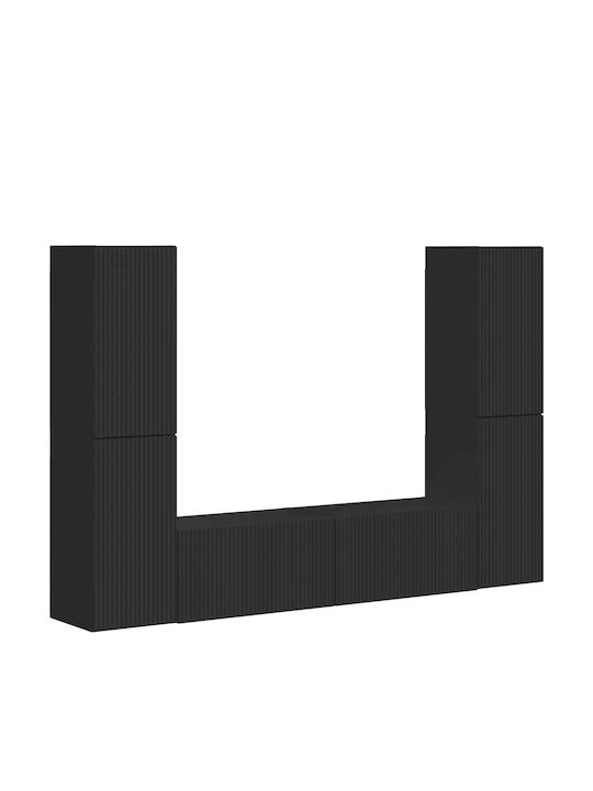 Wohnzimmer TV-Einheit Schwarz mit Beleuchtung M30xB31xH60cm