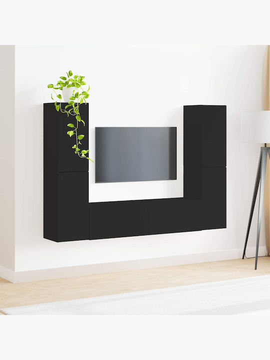 Wohnzimmer TV-Einheit Schwarz mit Beleuchtung M30xB31xH60cm