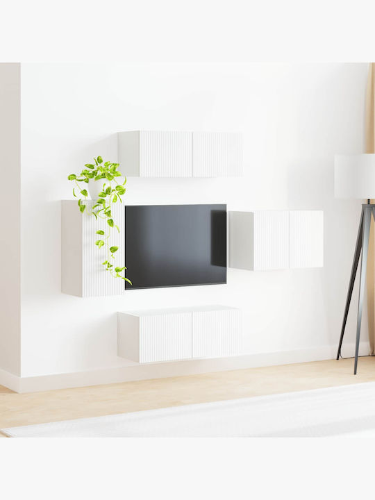Living Room TV Unit with Lighting White L78.5xW30xH29.5cm