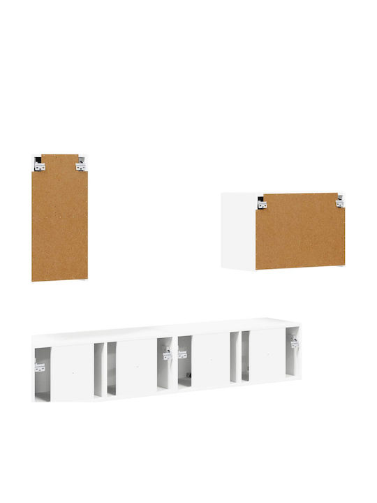 Living Room TV Unit with Lighting White L78.5xW30xH29.5cm