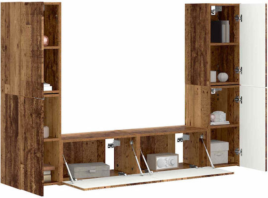 Living Room TV Unit with Lighting Old Wood L30xW31xH60cm