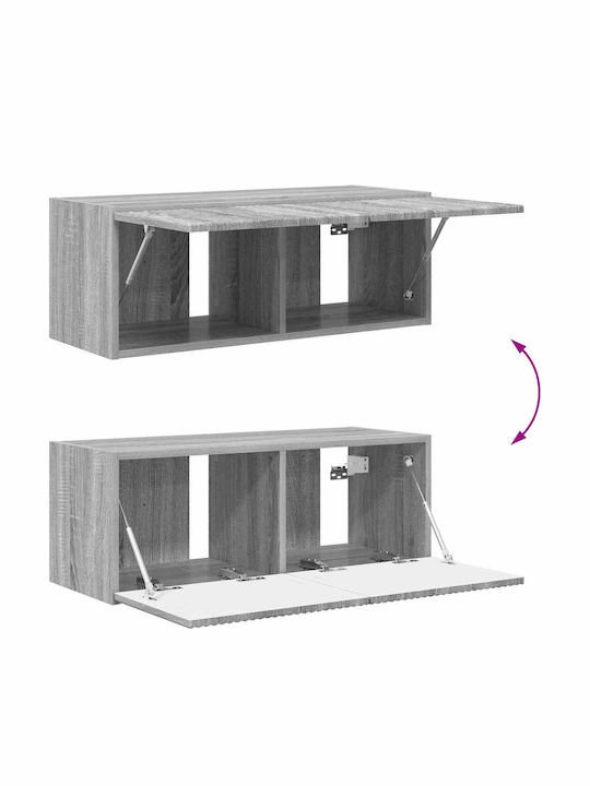 Wohnzimmer TV-Einheit Gray Sonoma mit Beleuchtung L78.5xB30xH29.5cm