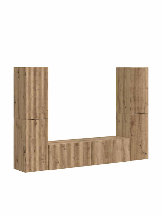Living Room TV Unit Beige with Lighting M30xW31xH60cm