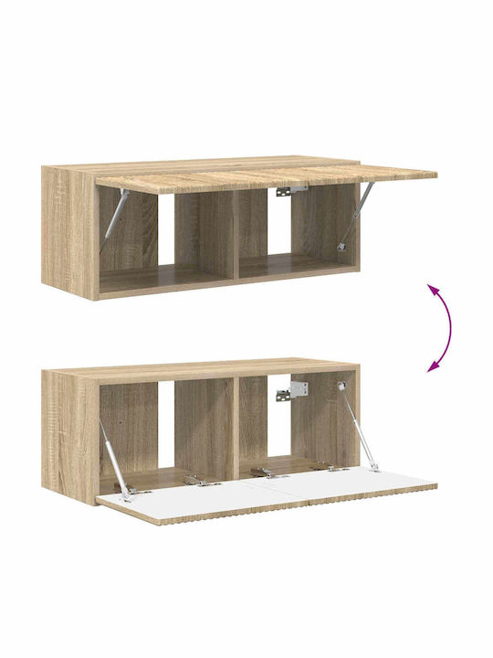 Living Room TV Unit with Lighting Sonoma Oak L78.5xW30xH29.5cm