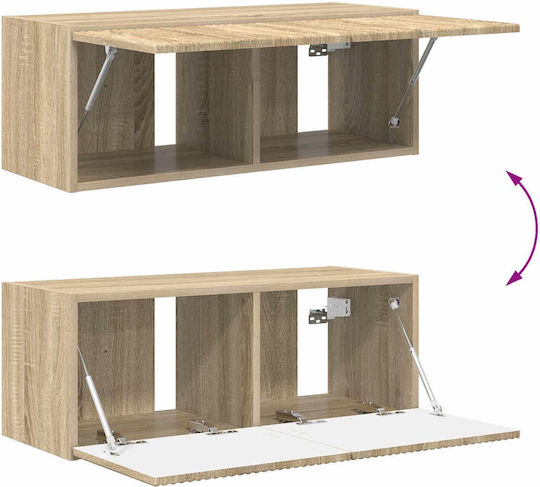 Living Room TV Unit with Lighting Sonoma Oak L78.5xW30xH29.5cm