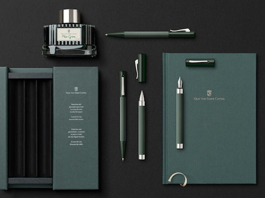 Faber-Castell Πένα Γραφής Medium Πράσινη από Ατσάλι με Μαύρο Μελάνι