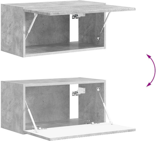 Living Room TV Unit with Showcase & Lighting Grey L60xW31xH29.5cm