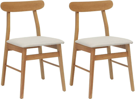 Chairs Dining Room 43x44.5x77cm 2pcs Natural, Light