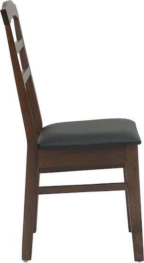 Dining Room Wooden Chair Light Brown, Black 36x45.5x93.5cm 2pcs