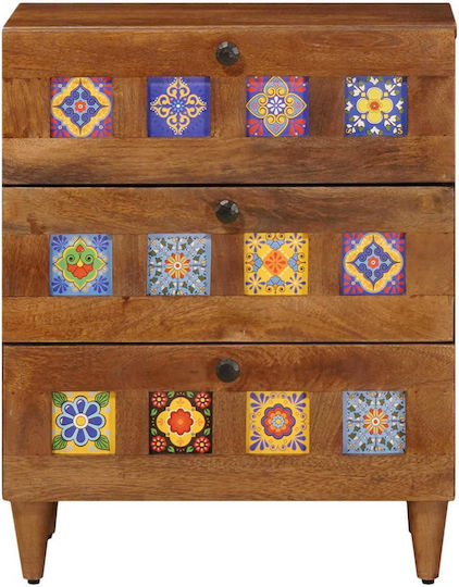 Комод Стъклен Кафяв 50x33x60см