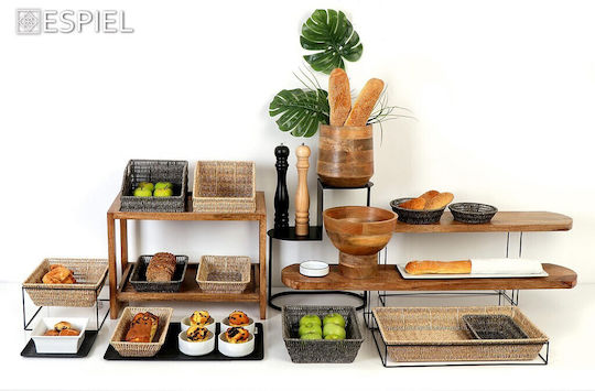 Espiel Σετ Διακοσμητικά Καλάθια Rattan Γκρι 15.5x15.5x16εκ. 3τμχ
