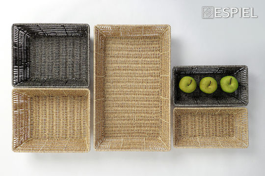 Espiel Set of Decorative Baskets Rattan Gray 32.5x26.5x10cm 3pcs