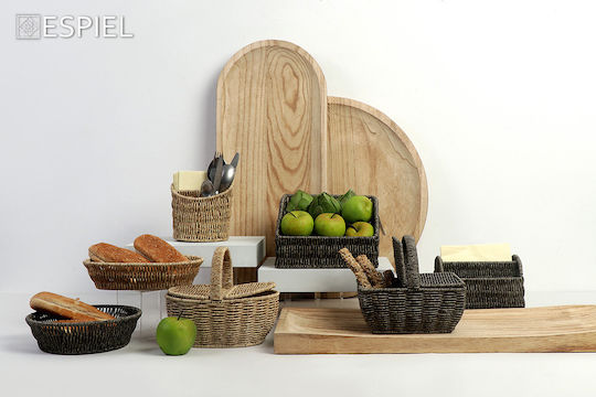 Espiel Set of Decorative Baskets Rattan Gray 19x16x13cm 3pcs