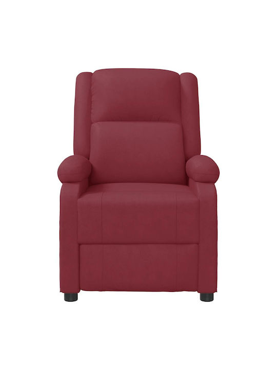 Relax Massage Armchair with Footstool Artificial Leather Burgundy 70x93x98cm