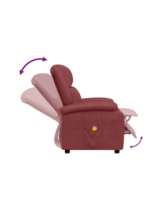 Relax Massage Armchair with Footstool Artificial Leather Burgundy 70x93x98cm
