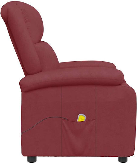 Relax Massage Armchair with Footstool Artificial Leather Burgundy 70x93x98cm