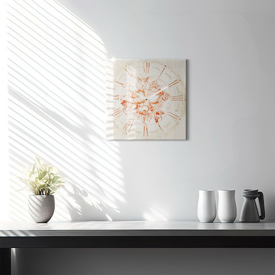 Tulup Αθόρυβο Ρολόι Τοίχου Γυάλινο Μπεζ 30x30cm