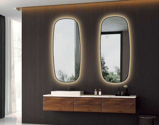 Luminor Καθρέπτης Μπάνιου Led με Bluetooth 50x110cm Μαύρος