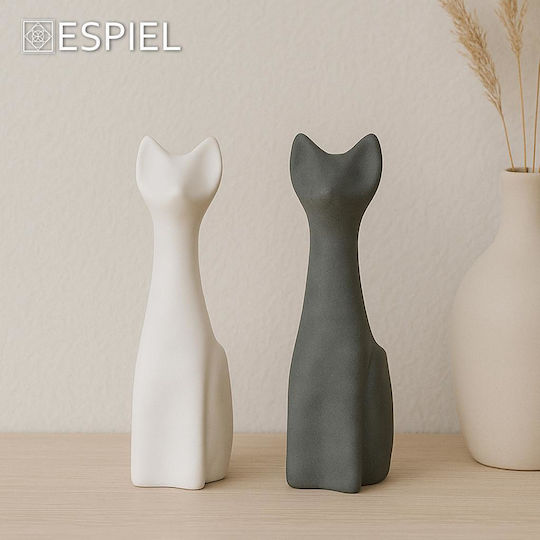 Espiel Διακοσμητική Γάτα από Κεραμικό Υλικό 9x8x33cm