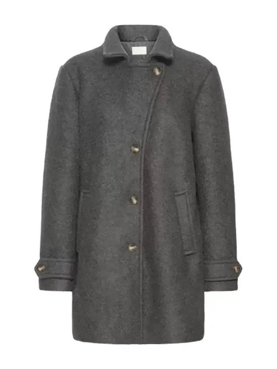 Wool Women's Gray Pinstripe Coat