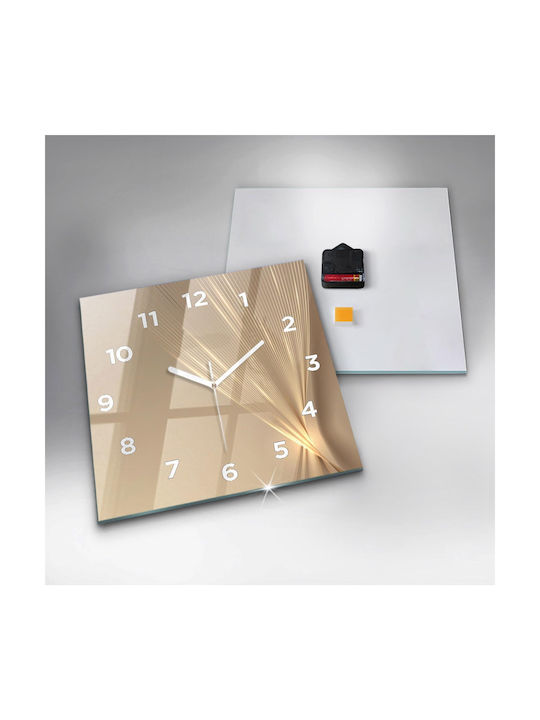 Tulup Leise Wanduhr Glas Gelb 30x30cm