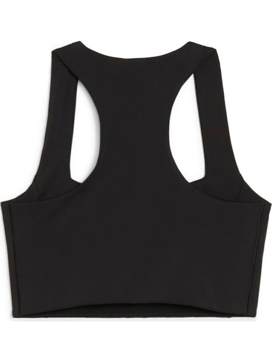 T7 Γυναικείο Αθλητικό Crop Top Αμάνικο Μαύρο