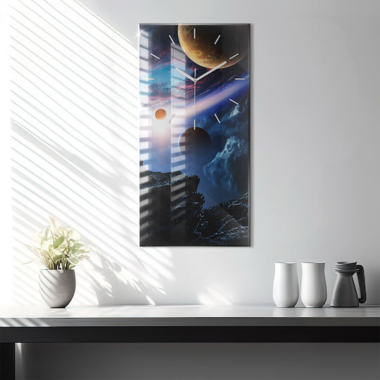 Tulup Silent Ceas de Perete Sticlă Multicolor 30x60cm