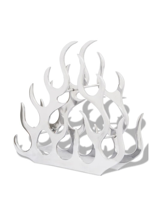 vidaXL Tischplatte Flaschenhalter Metallisch für 15 Flaschen Silber 26x14x54εκ.