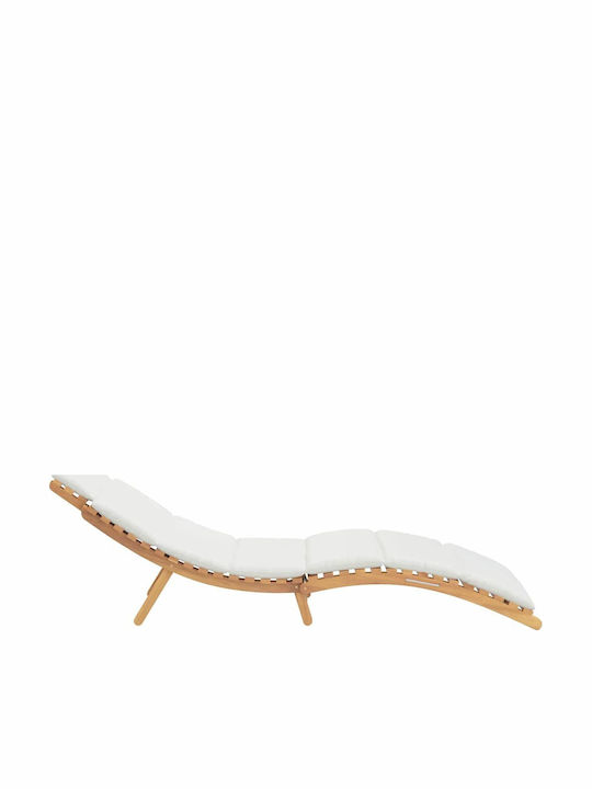 Liegestuhl Doppelter Hölzernes mit Kissen Beige 188x55x59cm.